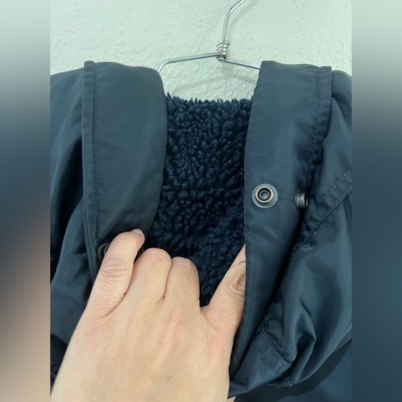 J. Crew Military Parka Jacket Navy Blue Sherpa Hood Size Small in a dark blue - Picture 12 of 16